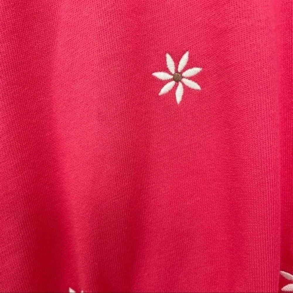 Gap Kids French Terry Dress in Coral with White Flowers size 6-7